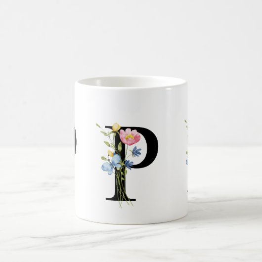 Initial-Monogramm-P-Tasse Kaffeetasse (Mittel)