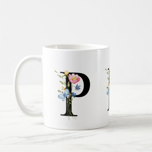 Initial-Monogramm-P-Tasse Kaffeetasse (Links)