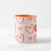 Initial monogramm - rosa orange und rote Herzen Tasse (Zentrum)