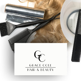 Initial-Monogramm-Salon Schwarzweiß Visitenkarte