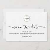 Initial-Monogramm-Save the Date-Karte Save The Date (Vorderseite)