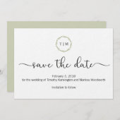 Initial-Monogramm-Save the Date-Karte Save The Date (Vorne/Hinten)