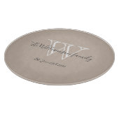 Initial-Monogramm und Name Cool Chic Schneidebrett (Ecke)