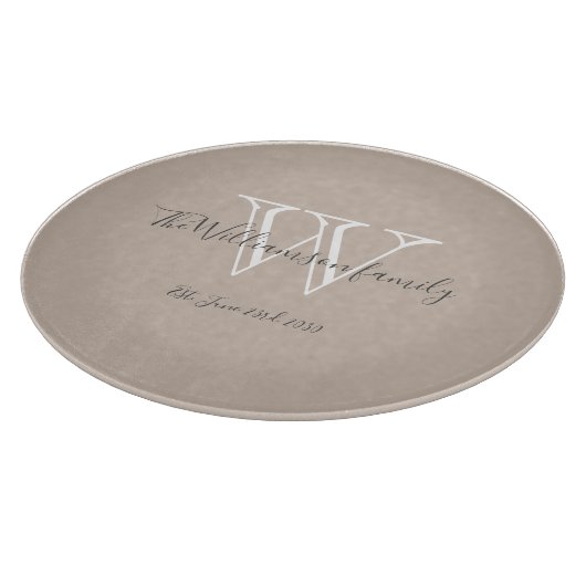 Initial-Monogramm und Name Cool Chic Schneidebrett (Ecke)