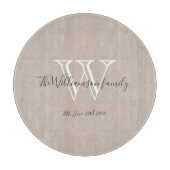 Initial-Monogramm und Name Cool Chic Schneidebrett (Vorderseite)