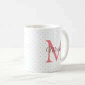 Initial-Monogramm von Charisma Red, benutzerdefini Kaffeetasse (VorderseiteRechts)