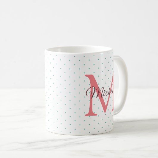 Initial-Monogramm von Charisma Red, benutzerdefini Kaffeetasse (VorderseiteRechts)