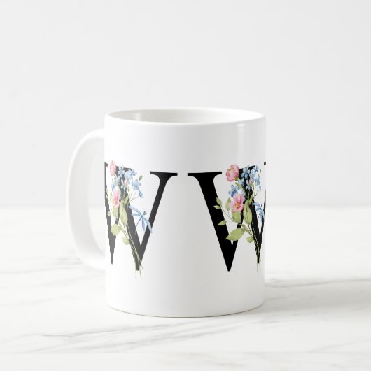 Initial-Monogramm-W-Tasse Kaffeetasse (Vorderseite Links)