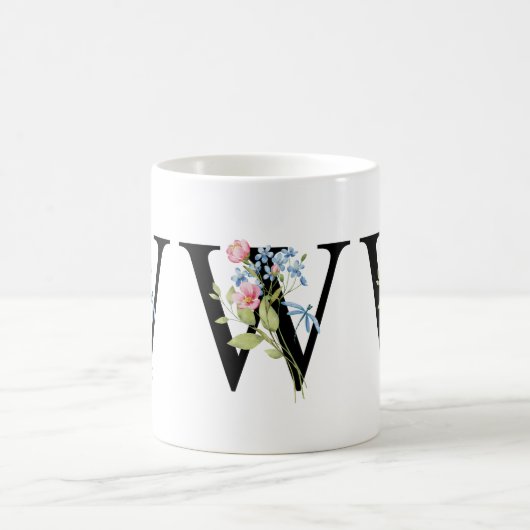 Initial-Monogramm-W-Tasse Kaffeetasse (Mittel)