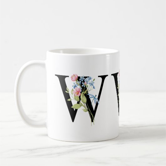 Initial-Monogramm-W-Tasse Kaffeetasse (Links)