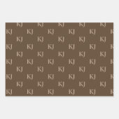 Initial-Muster für klassische braun- und Beige-Mon Geschenkpapier Set (Vorderseite)
