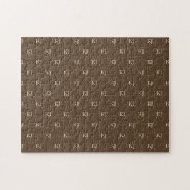 Initial-Muster für klassische braun- und Beige-Mon Puzzle