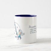 Initial Mystic Floral Monogram - Letter A Zweifarbige Tasse (Mittel)