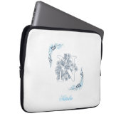 Initial "N" Blue Monogram Calm Floral Laptopschutzhülle (Vorne Rechts)