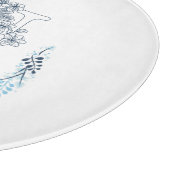 Initial "N" Blue Monogram Calm Floral Schneidebrett (Ecke)