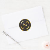Initial N Gold Monogram Wedding Stickers (Umschlag)