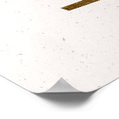 Initial N Golden and Blue Floral Monogram Poster (Ecke)