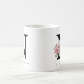 Initial N Monogramm Blume Floral Rosenrosen Tasse (Mittel)