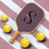 Initial + Name der Lila Monogramm Pickleball Schläger
