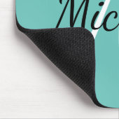 Initial + Name des Niedlichen hellblauen Monogramm Mousepad (Ecke)