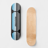 Initial Name hinzufügen, Silver Blue Shiny Metalli Skateboard (Vorderseite)
