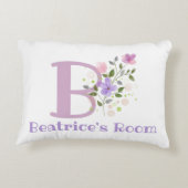 Initial & Name mit Blumendesign Akzent Kissen (Rückseite)