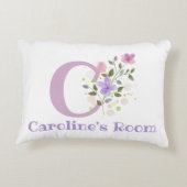 Initial & Name mit Blumendesign Akzent Kissen (Rückseite)