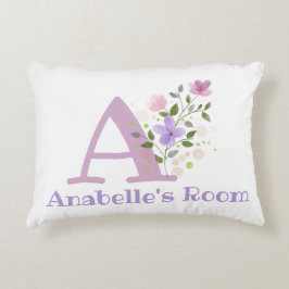 Initial & Name mit Blumendesign Akzent Kissen