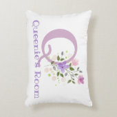 Initial & Name mit Blumendesign Akzent Kissen (Vorderseite(Vertikal))