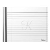 Initial & Name Schwarz/Weiß-Muster für einfache St Notizblock (Vorderseite)