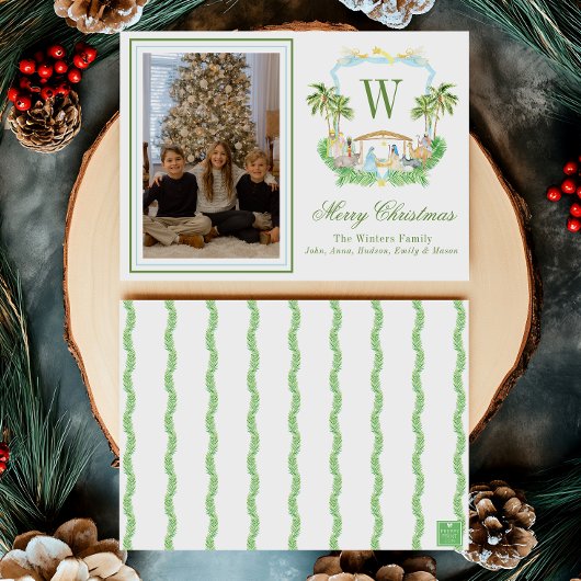 Initial Nativity Wappen Foto Feiertagskarte