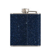 Initial "Navy Blue & Rose Gold Sparkle Monogram" Flachmann (Rückseite)