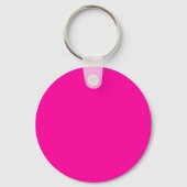 Initial Neon Pink Solid Color Monogram Schlüsselanhänger (Rückseite)
