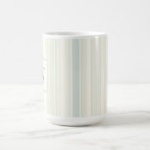 Initial Neutral Dusty Blue Stripe Rustic Farmhouse Kaffeetasse (Mittel)