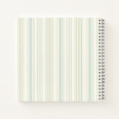 Initial Neutral Dusty Blue Stripe Rustic Farmhouse Notizblock (Rückseite)
