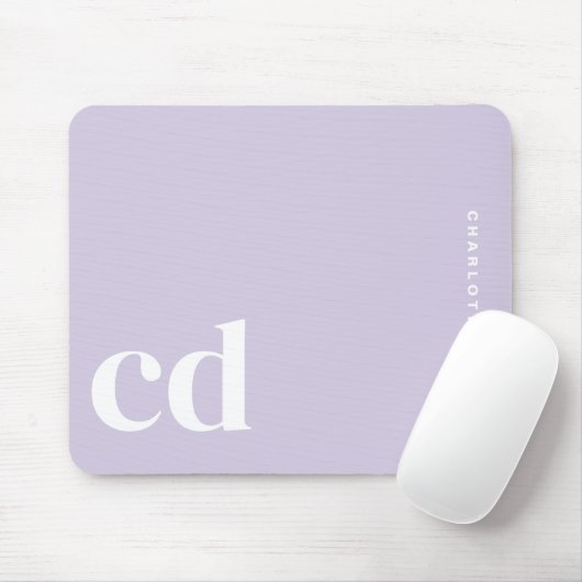 Initial niedlich Light Lila Monogram Mousepad (Mit Mouse)
