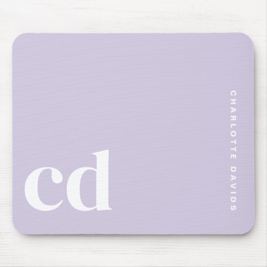 Initial niedlich Light Lila Monogram Mousepad (Vorne)