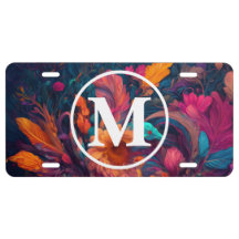 Initial niedliche Whimsical Floral und White Monog