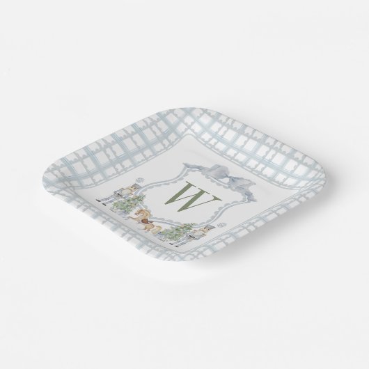 Initial Nutcracker-Wappen-Geschenk für die Aquarel Pappteller (Gewinkelt)