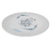 Initial "O" Blue Monogram Calm Floral Schneidebrett (Ecke)
