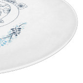 Initial "O" Blue Monogram Calm Floral Schneidebrett (Ecke)