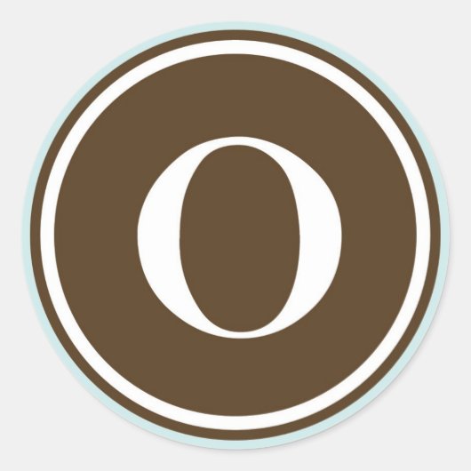 Initial-O-Monogramm-Siegel-Gastgeschenk Runder Aufkleber (Vorderseite)