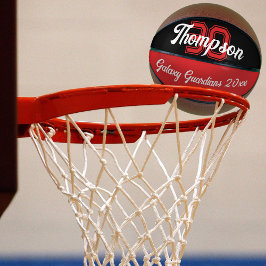 Initial- oder Zahlenteam für Monogramm schwarz rot Basketball