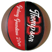 Initial- oder Zahlenteam für Monogramm schwarz rot Basketball (Vertikal)