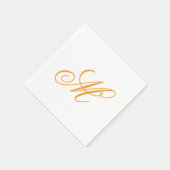 Initial Orange Green Monogram Serviette (Ecke)