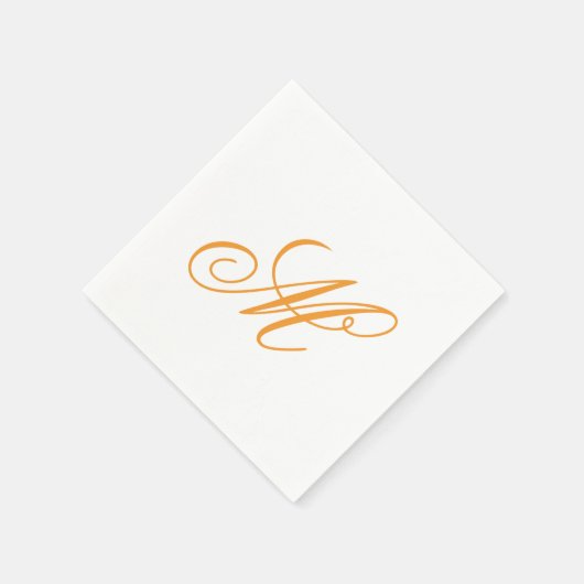 Initial Orange Green Monogram Serviette (Ecke)
