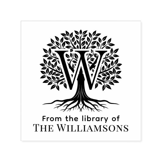Initial Over Tree of Life Library Name #2B2 Permastempel (Design)