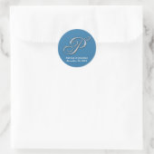 Initial-P-blauer Monogramm-individuelle Name favor Runder Aufkleber (Tasche)