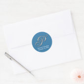 Initial-P-blauer Monogramm-individuelle Name favor Runder Aufkleber (Umschlag)