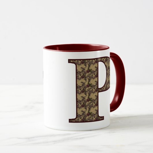 Initial-P-Elegant Tasse (VorderseiteRechts)